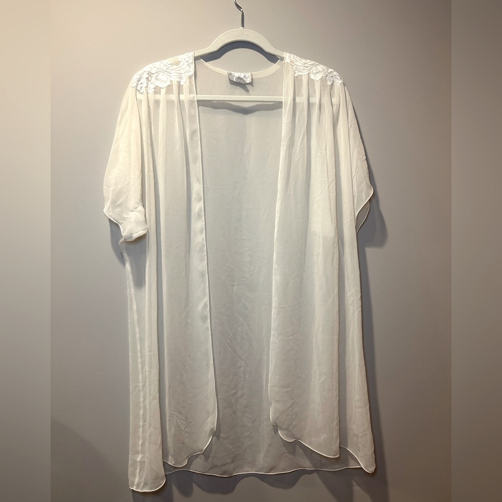 Vintage‎ Romantic Night Sheer Nightshirt Appliqué Sexy Date OSFM